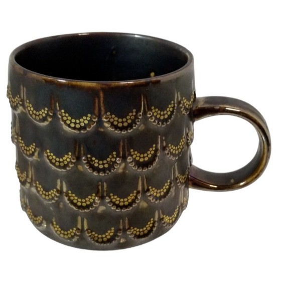 Starbucks Mermaid Siren Golden Scales Ceramic Coffee Mug 2015 Anniversary Bronze - Picture 1 of 5